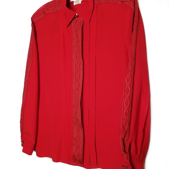 STARINGTON  Red Embroidered Button Blouse - Picture 4 of 15